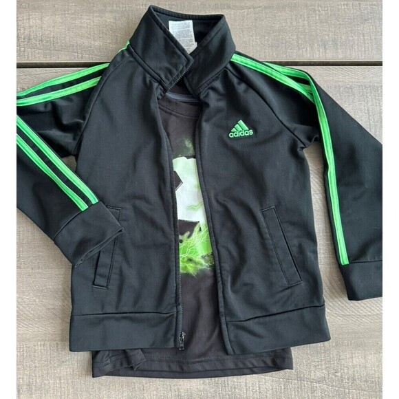 Adidas bundle Boy's 3-Stripes Lightweight Track Jacket+ t-shirt soccer size 5 - Picture 2 of 9